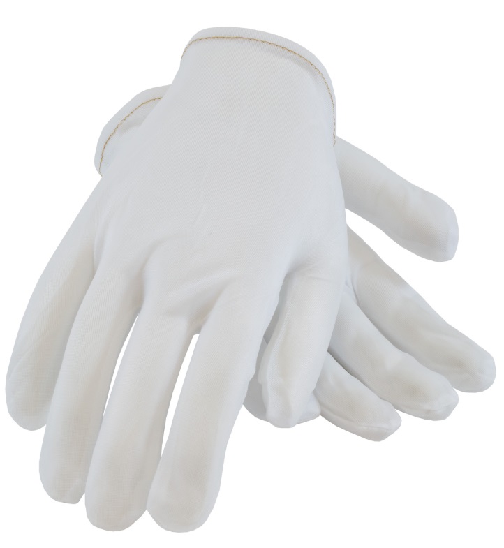 CleanTeam®, 40 Denier Tricot Inspection Glove with Rolled Hem Cuff - Ladies - Nylon